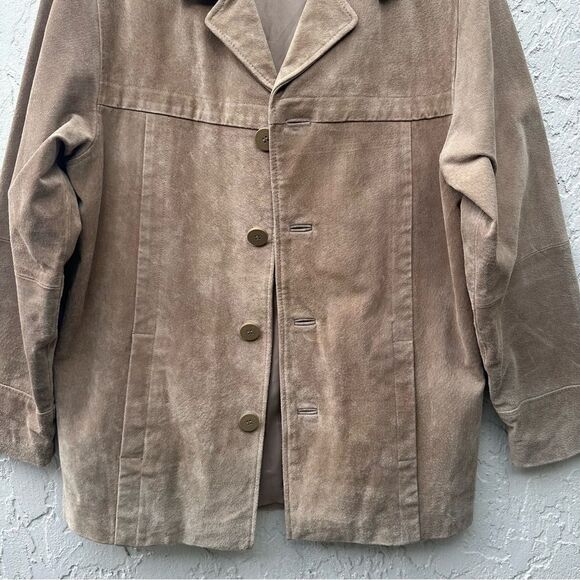 WILSONS LEATHER Suede Leather Jacket Mens Small Beige Neutral Western - Picture 3 of 9